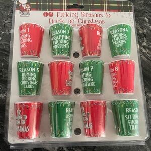 Spencer's Red and Green Christmas Shot Glass Set